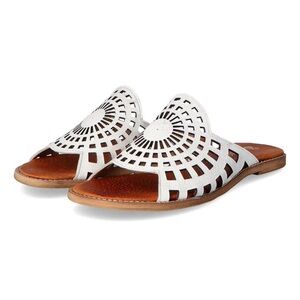 More Pics New White Genuine Leather Slide Sandals Shoes